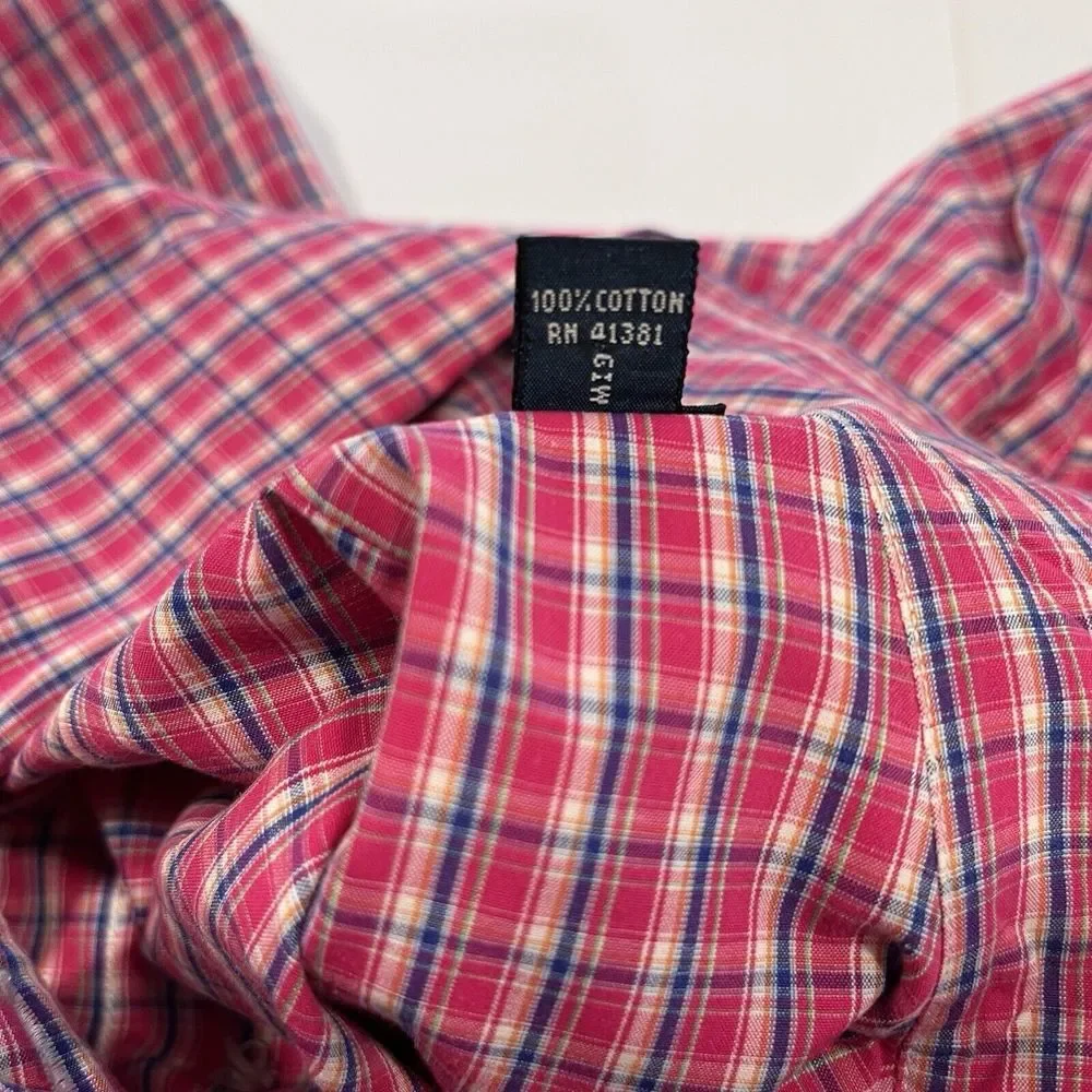 Polo‎ Ralph Lauren Pink Plaid Check Cotton Poplin Button Down Shirt Size XL